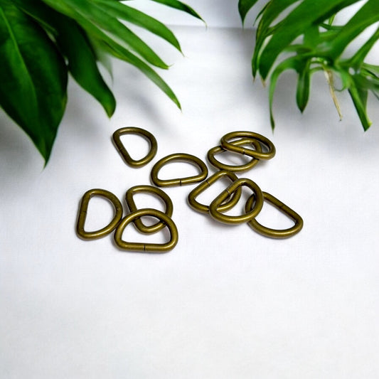 1/2" D-Rings (Pack of 10) – Antique Brass Finish