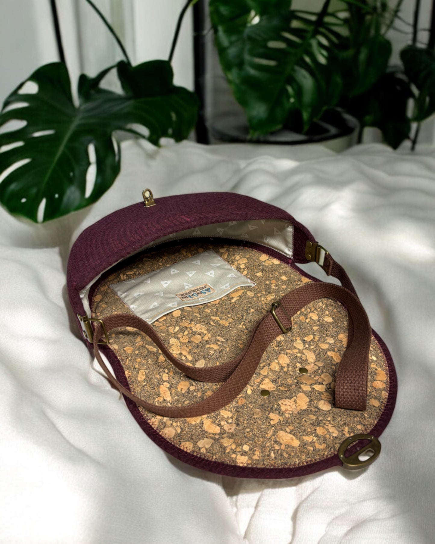 Chocolate Mahina Crossbody Messenger Bag - Cream & Colored Sequin Accents, Handmade, & Eco-Friendly (In-Stock)