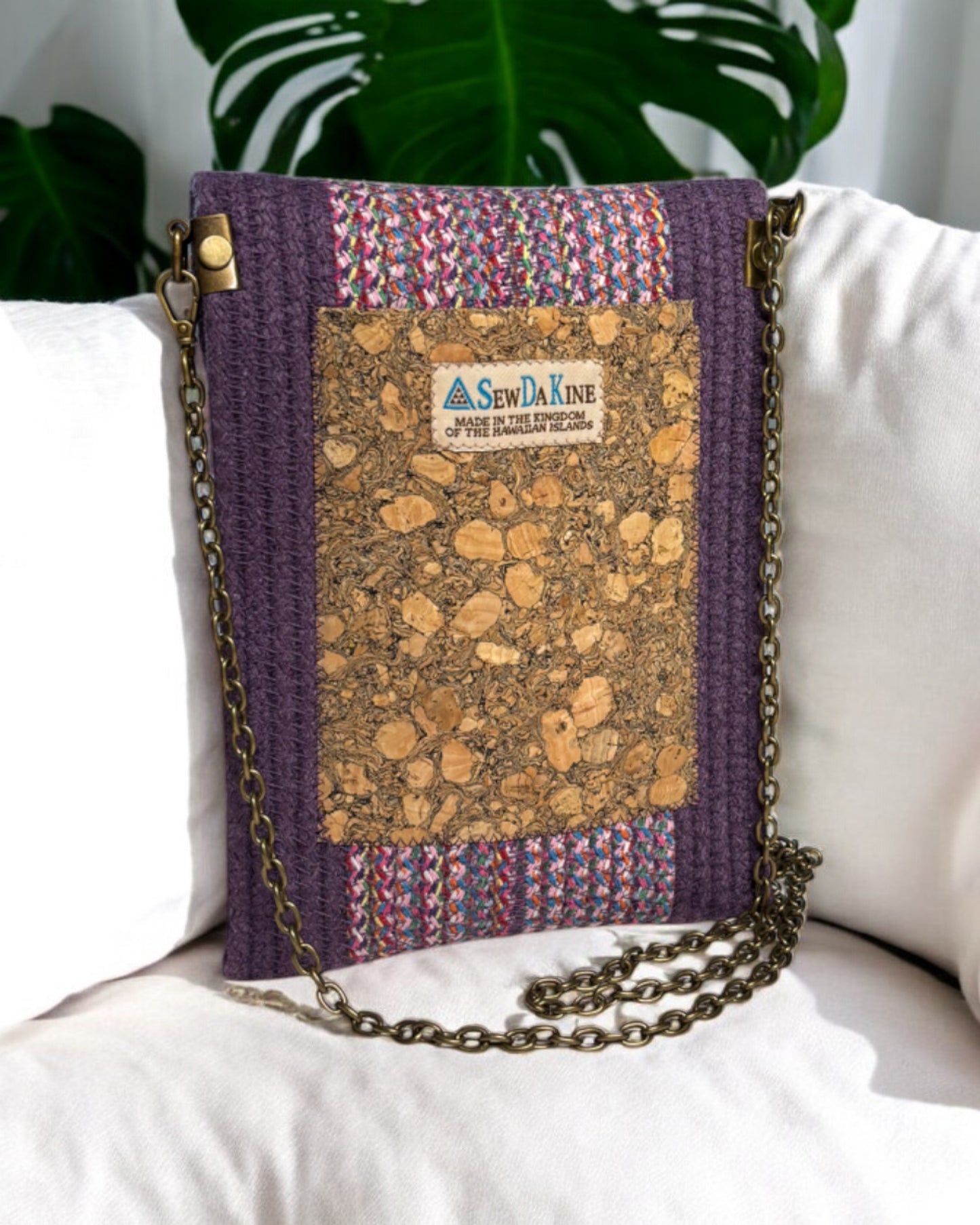 Amethyst Eke Crossbody Bag - Multicolored Woven accents, Handmade, & Eco-Friendly (In-Stock)