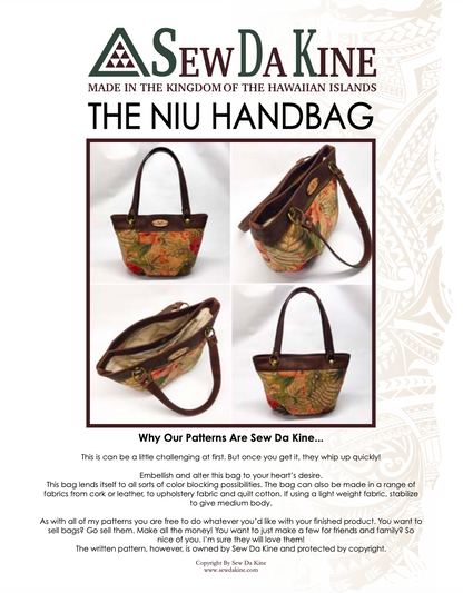 Niu Handbag PDF Pattern – Versatile, Spacious & Intermediate Level - Sew Da Kine