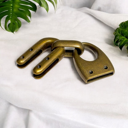 U-Shaped Strap Hangers (Set of 2) – Heavy-Duty Antique Brass